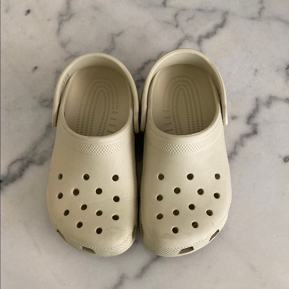 Kids Cream Crocs Size 3